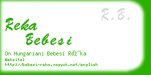 reka bebesi business card